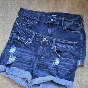 Maurices And Old Navy Dark Blue Distressed Denim Jean Shorts Size 5/6 Womens